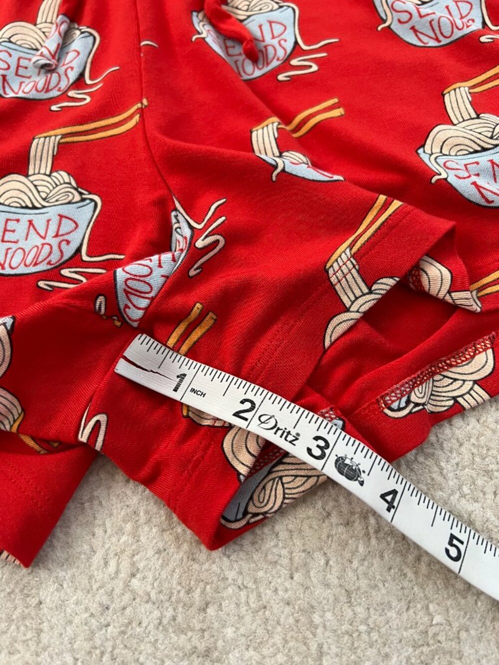 MeUndies Matching Shorts Pajamas Set M Noodle Print - Picture 4 of 8